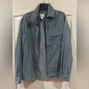 H&M Men's Light Blue Corduroy Shirt Jacket